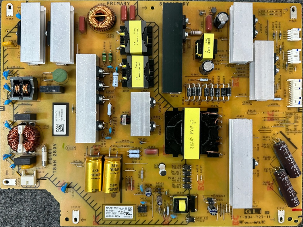 Sony GL1 1-894-727-11 APS-384(CH) Power Supply Board For XBR-75X850C