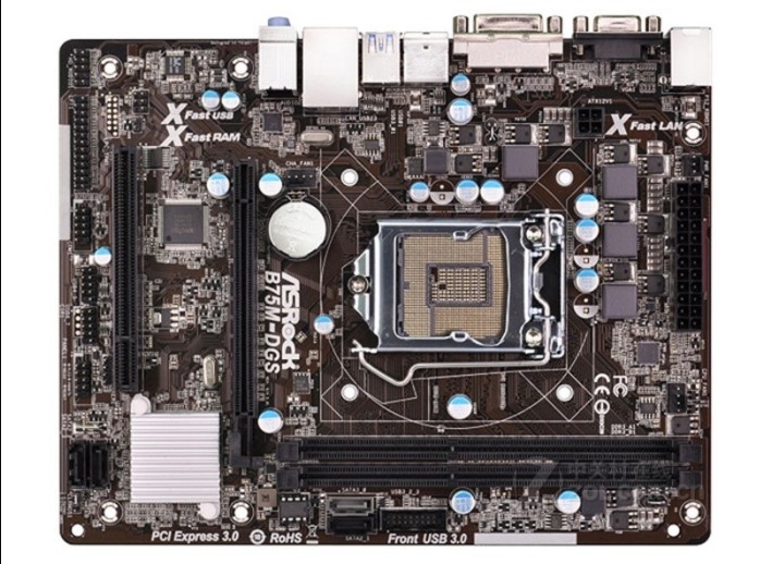 ASRock B75M-DGS Motherboard LGA1155 Intel B75 DDR3 VGA DVI With I/O