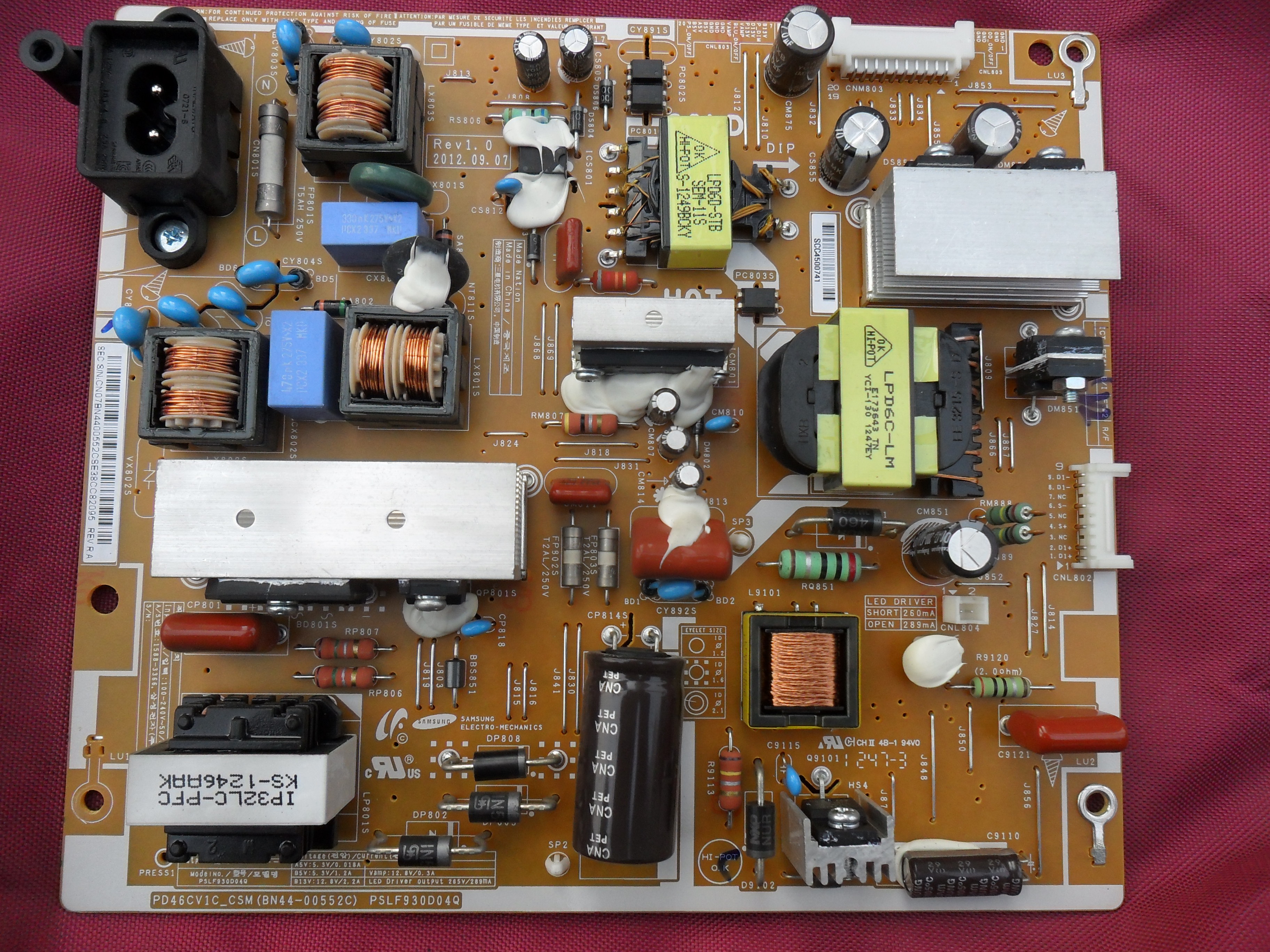 BN44-00552A PSLF930C04D PD46CV1_CSM Power Board SAMSUNG UE40EH60