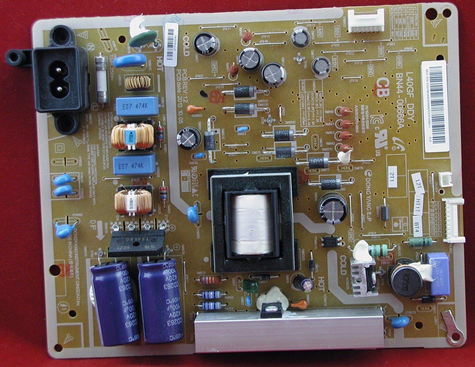 Samsung BN44-00666A L40GF_DDY Power Supply LED Board