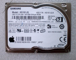 1.8" 160GB For Samsung HS161JQ 4200RPM CE-ATA/ZIF Hard Drives - Click Image to Close
