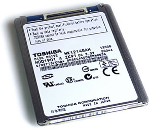 Toshiba MK1214GAH Hard drive 120 GB internal 1.8" ATA-100