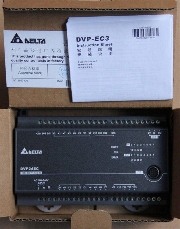 DVP24EC00R3 Delta EC3 Series Standard PLC DI 12 DO 12 Relay 100-240VAC new